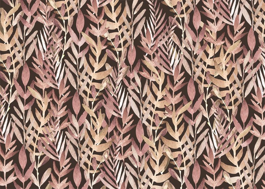 Oversized brown leafs wall murals