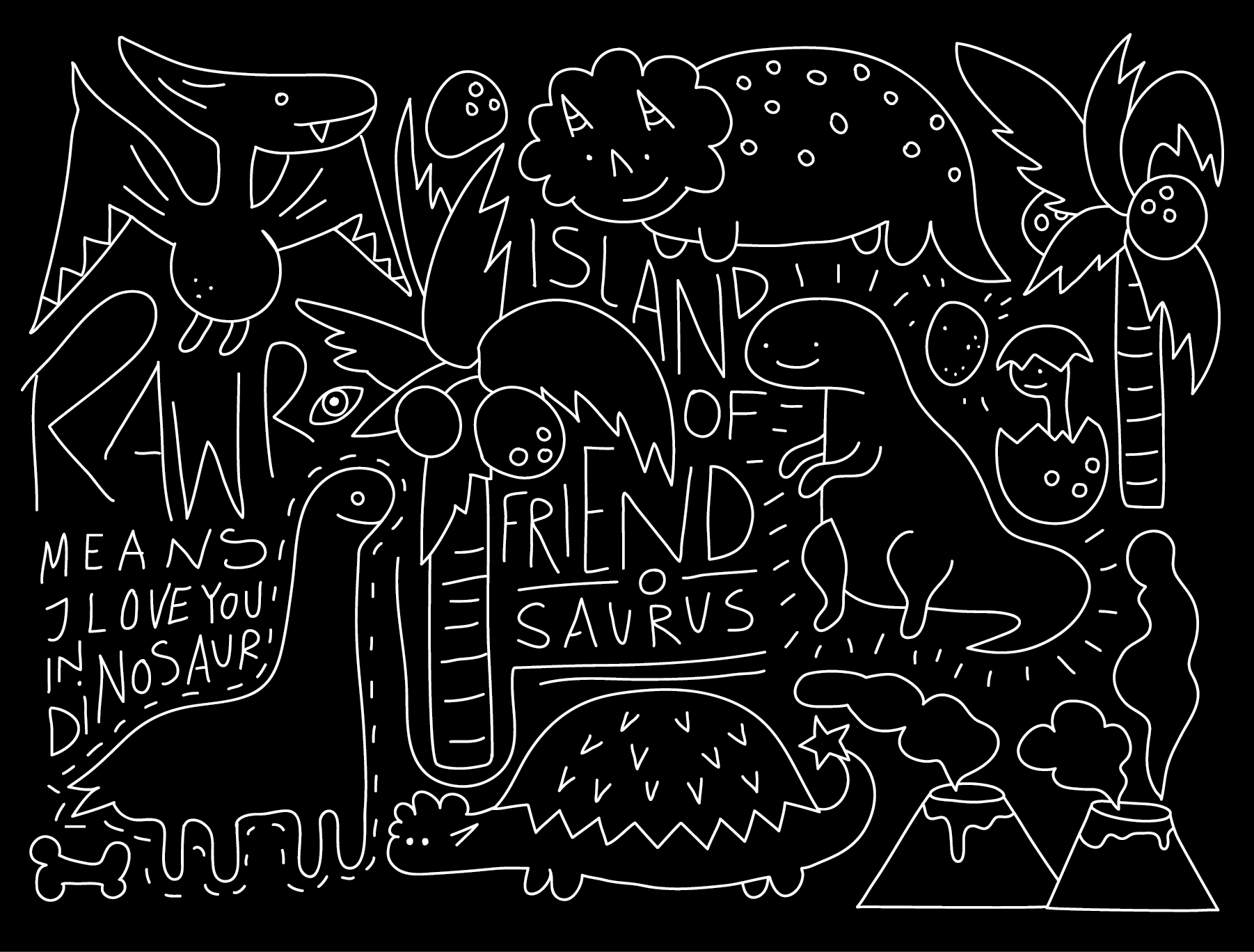 Dinosaurs B&W