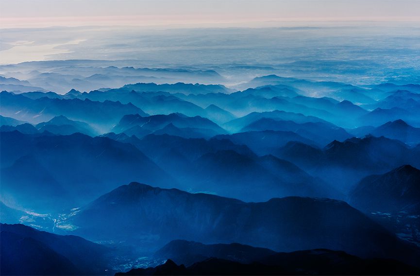 View of blue mountains