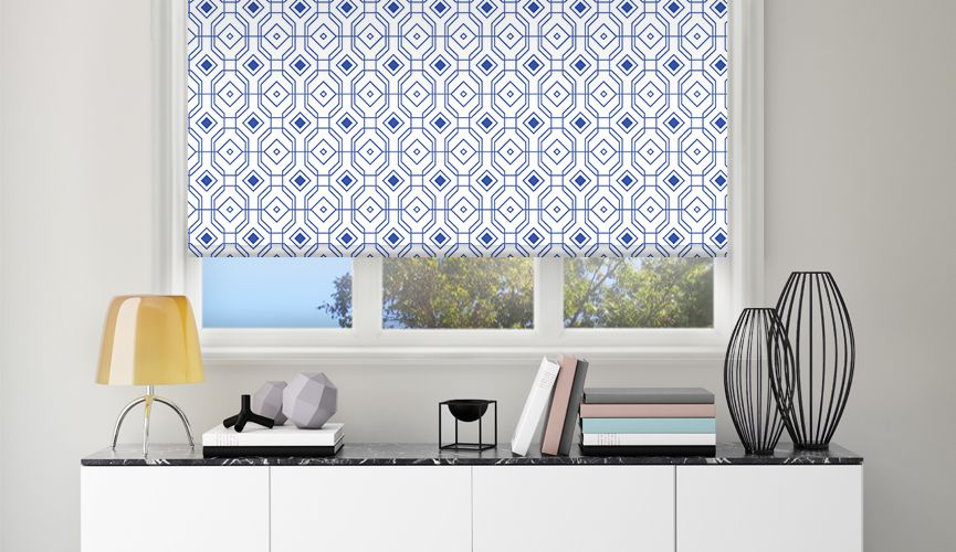 Blue diamonds roller blinds