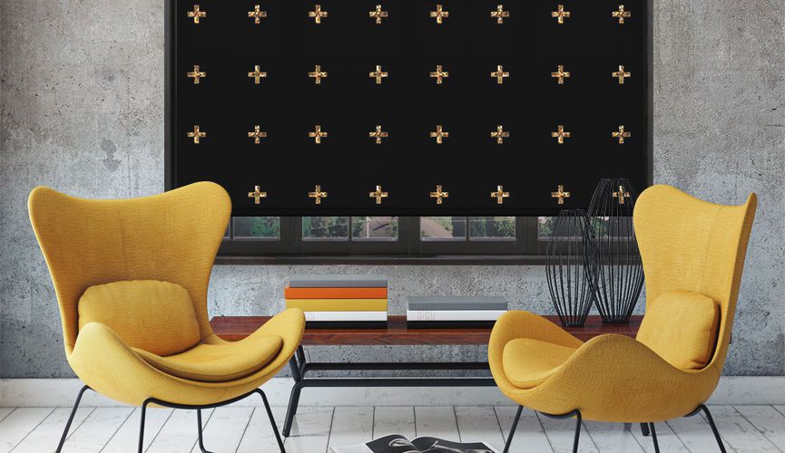 Glitter flakes roller blinds