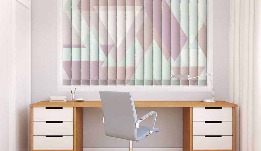 Pastel triangles vertical blinds