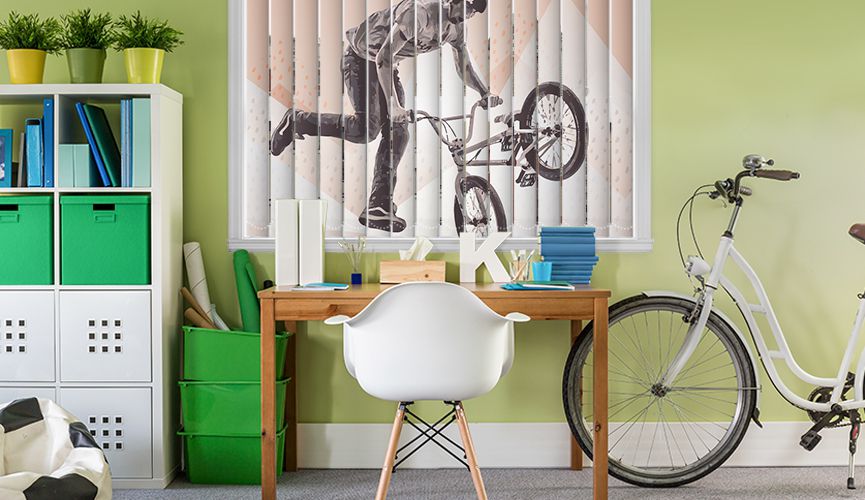 BMX rider vertical blinds