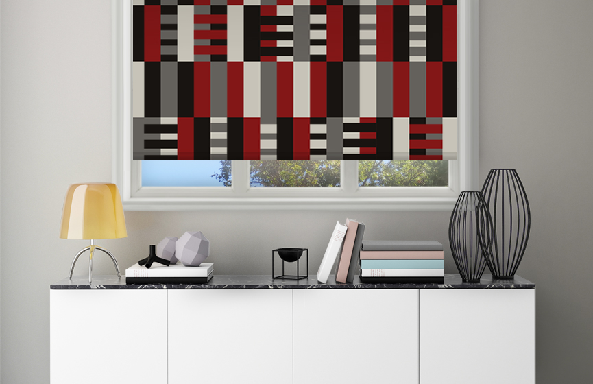 Red stripes weaving roller blinds