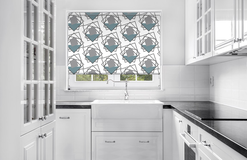 Angled clouds roller blinds