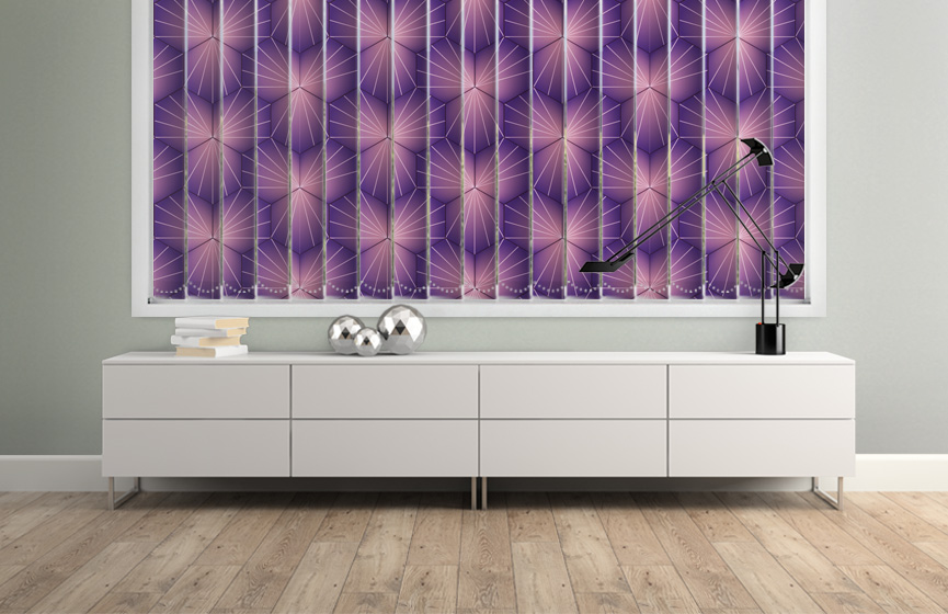 Purple flowers vertical blinds