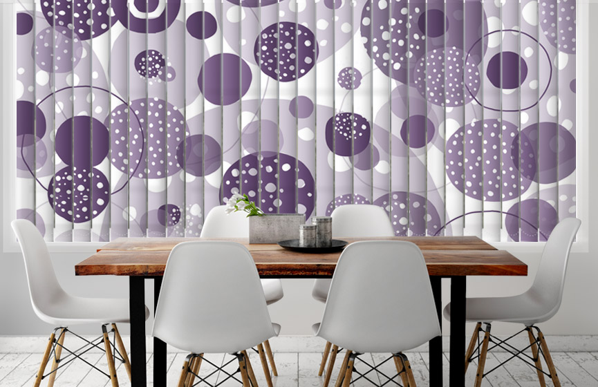 Purple meadow vertical blinds