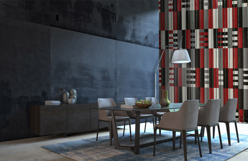 Red stripes weaving vertical blinds