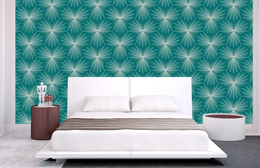 Emerald flowers wall murals