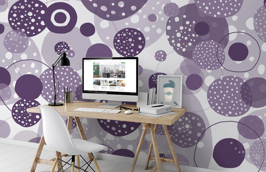 Purple meadow wall murals