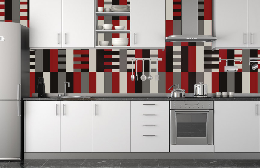Red stripes weaving