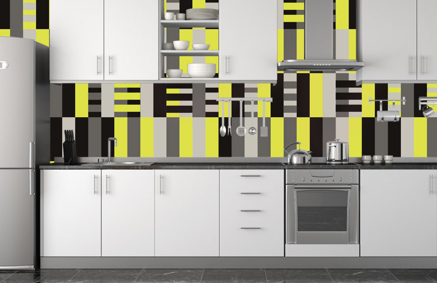 Yellow stripes weaving wall murals