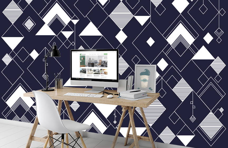 Blue microchip wall murals