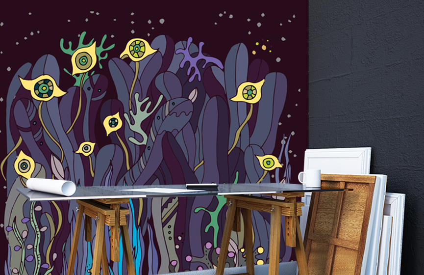 Violet night plants