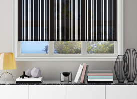 Black And White Roller Blinds Striped Patterned Flora Red Black And White Roller Blinds Striped