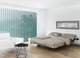 Bedroom vertical blinds