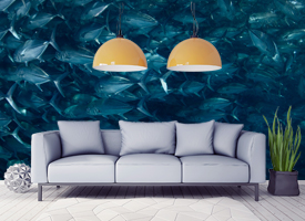 Living room wall murals