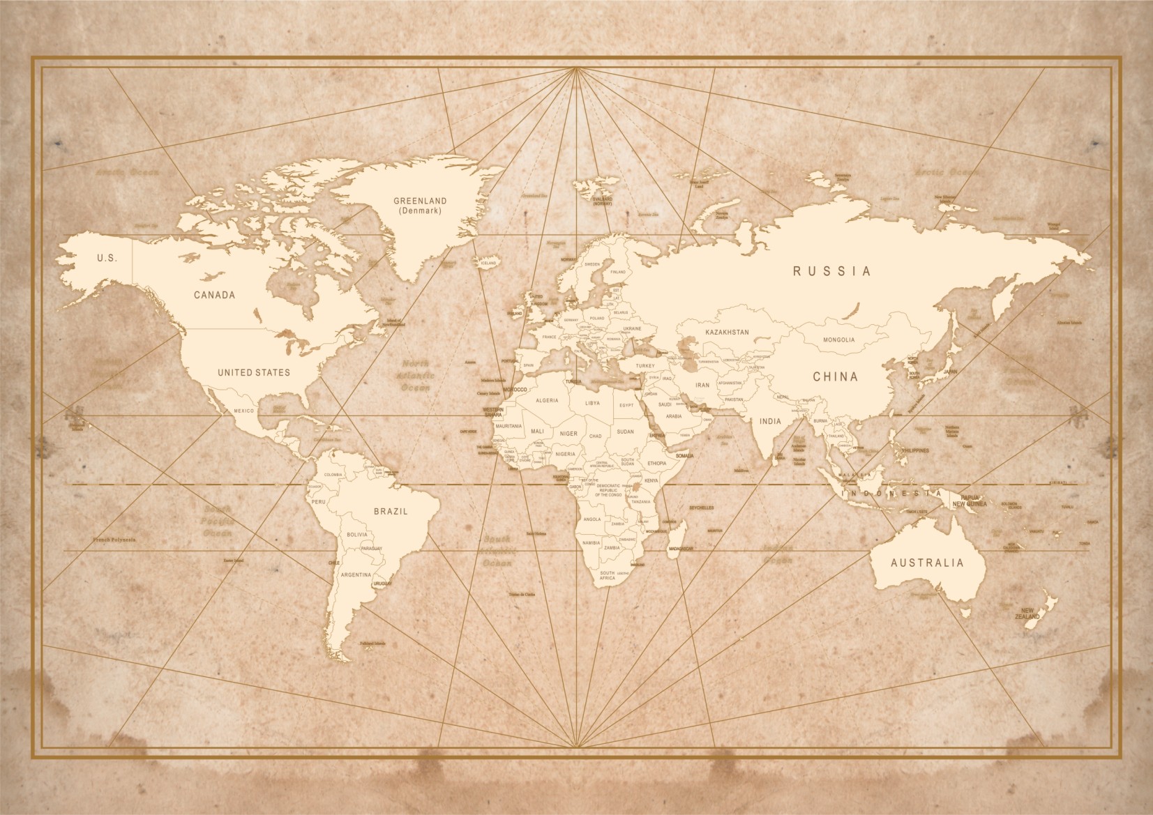 World map parchment